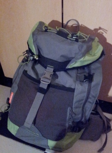 Shiny new beer-free backpack.